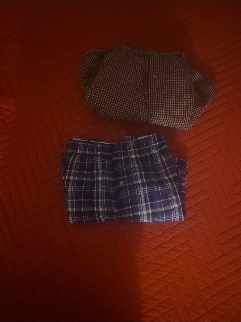2 Men’s Plaid Boxer Shorts Set - Blue & Brown Plaid
